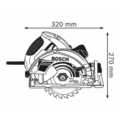 Bosch 0 601 668 901 hordozható körfűrész 19 cm 5000 RPM 1800 W