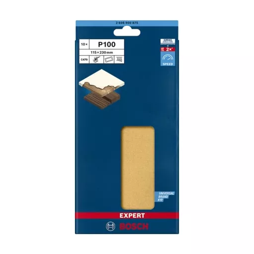Bosch 2 608 900 875 kézi csiszoló tartozék Homokkő csiszolólap 10 db