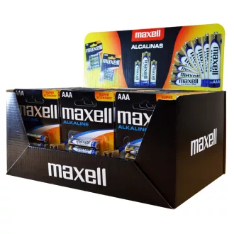   Maxell Alkaline LR03 AAA 4-pack Display (30 blister packs/120 batteries)