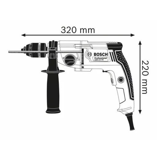 Bosch 0 601 1B2 002 fúrógép 500 RPM Kulcsnélküli 2,4 kg Fekete, Kék