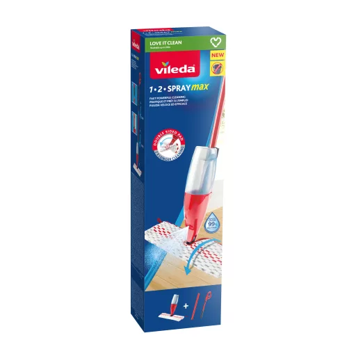 Vileda 1.2 Spray Max felmosó Mikroszál, Műanyag Száraz és nedves Vörös, Fehér