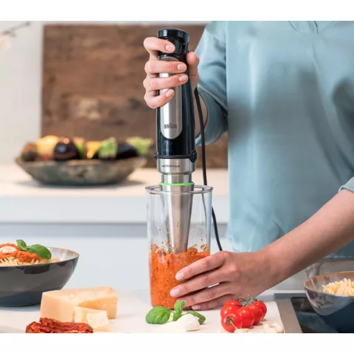 Braun MQ 7000X 0,6 L Merülő mixer 1000 W Fekete, Szatén acél
