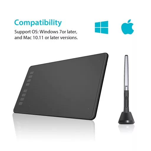 HUION H950P digitális rajztábla Fekete 5080 lpi 220 x 137 mm USB