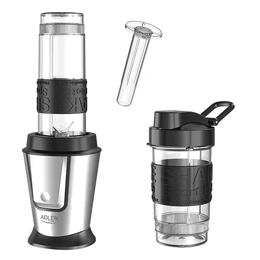 Adler AD 4081 turmixgép 0,57 L Sport turmixgép 800 W Fekete, Rozsdamentes acél, Áttetsző