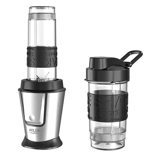 Adler AD 4081 turmixgép 0,57 L Sport turmixgép 800 W Fekete, Rozsdamentes acél, Áttetsző