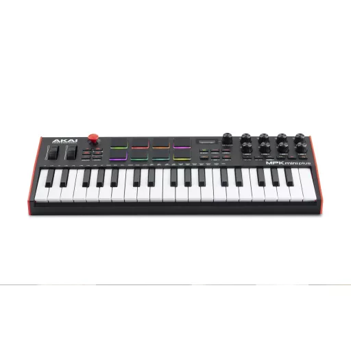 Akai MPK Mini Plus MIDI billentyűzet 37 kulcsok USB Fekete, Vörös, Fehér
