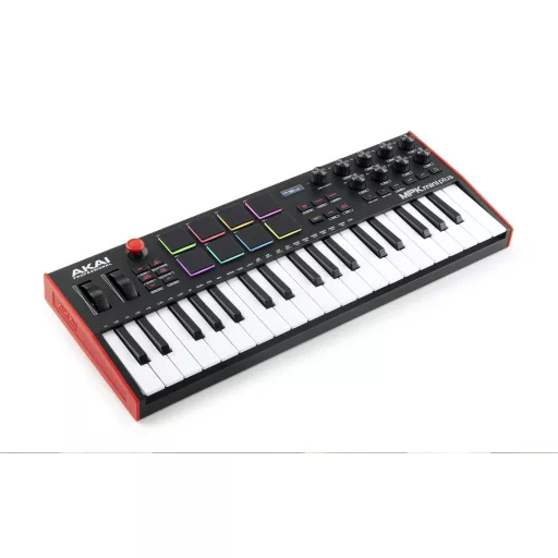 Akai MPK Mini Plus MIDI billentyűzet 37 kulcsok USB Fekete, Vörös, Fehér