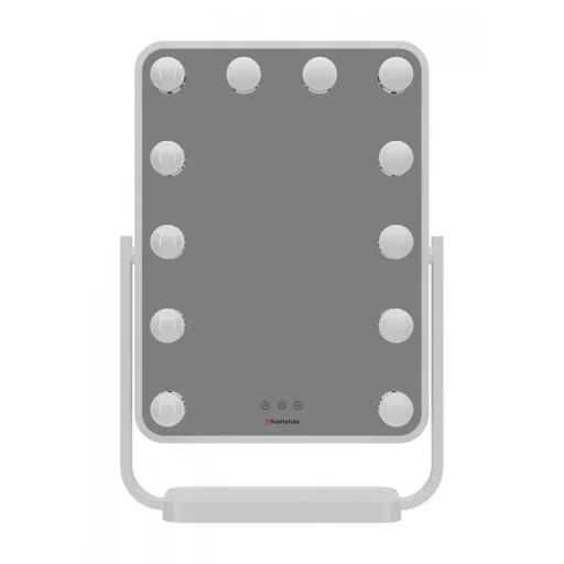 HUMANAS HM01 dönthető kozmetikai tükör, 12 db LED, érintőképernyő, 360°, teljesítmény, szín szabályozás, black