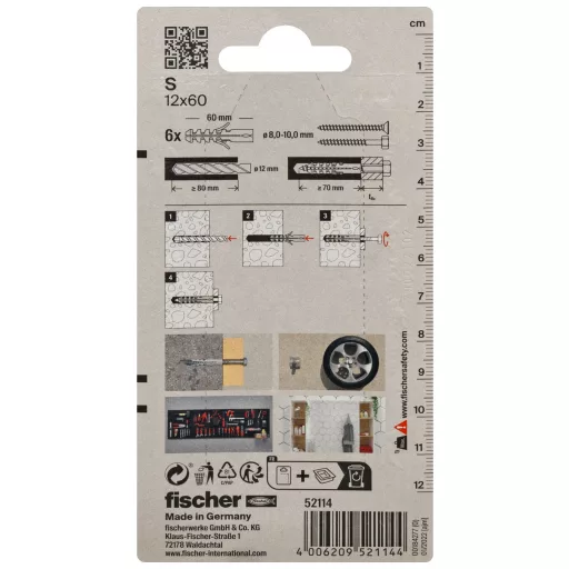Fischer 52114 horgonycsavar és tipli 6 db