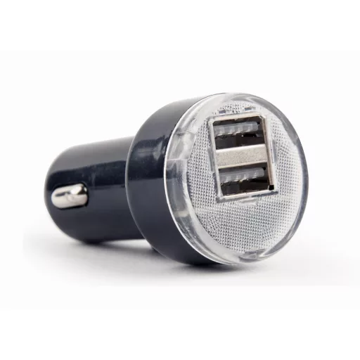 Gembird EG-U2C2A-CAR-02 mobiltelefon töltő Univerzális Fekete Szivargyújtó Automatikus