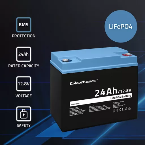 LiFePO4 battery 12.8V, 24Ah, 307.2Wh,BM