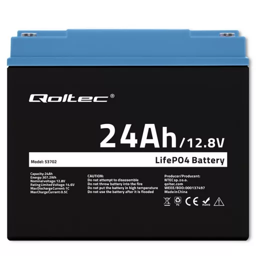 LiFePO4 battery 12.8V, 24Ah, 307.2Wh,BM