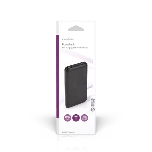 Nedis UPBKPD10000BK külső akkumulátor Lítium-polimer (LiPo) 10000 mAh Fekete