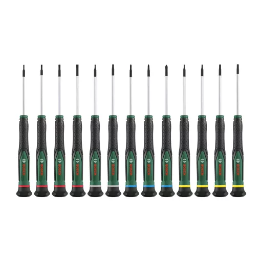 Präzisions-Schraubendreher Set, 13 teilig (grün/schwarz)