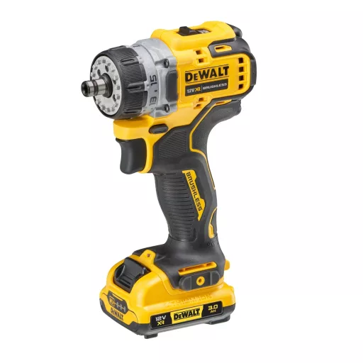 DeWALT DCD703L2T-QW fúrógép 1500 RPM Kulcsnélküli 900 g Fekete, Sárga