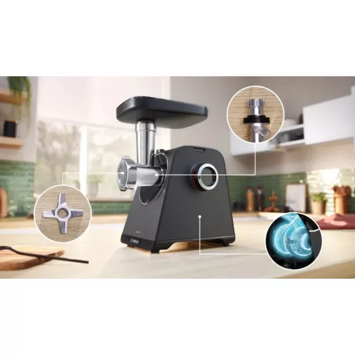 Bosch Serie 4 MFWS440B húsdaráló 1900 W Fekete, Ezüst