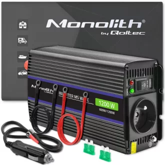   Qoltec Monolith áramátalakító és inverter Auto/Beltéri 600 W Fekete