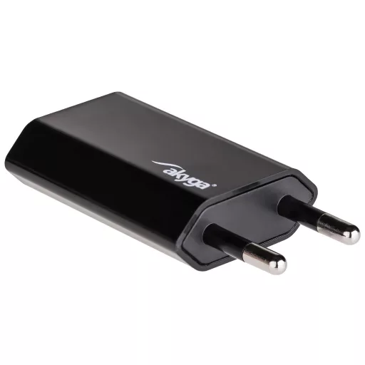 Akyga AK-CH-03BK mobiltelefon töltő Okostelefon, Táblagép Fekete Váltakozó áram, Egyenáram Beltéri