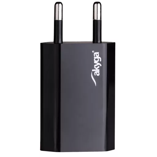 Akyga AK-CH-03BK mobiltelefon töltő Okostelefon, Táblagép Fekete Váltakozó áram, Egyenáram Beltéri