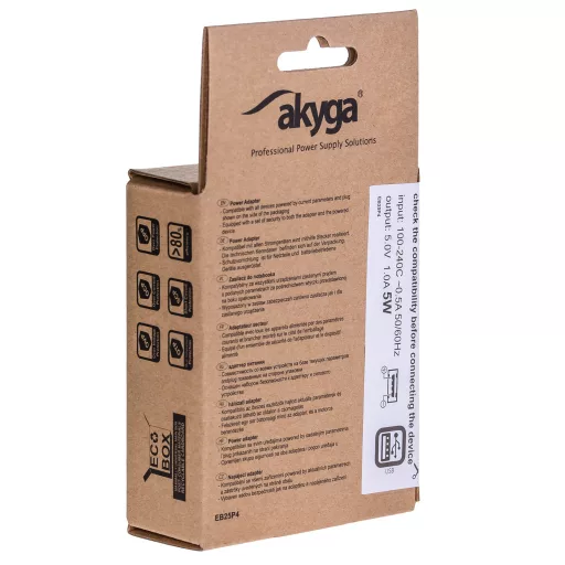 Akyga AK-CH-03BK mobiltelefon töltő Okostelefon, Táblagép Fekete Váltakozó áram, Egyenáram Beltéri