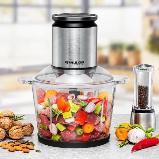 Rommelsbacher MZ 800 konyhai aprítógép 2,7 L 800 W Fekete, Rozsdamentes acél