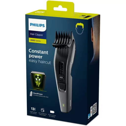 Philips HAIRCLIPPER Series 3000 HC3525/15 szakáll/hajnyíró Fekete, Szürke 13 Nikkel-fémhidrid (NIMH)