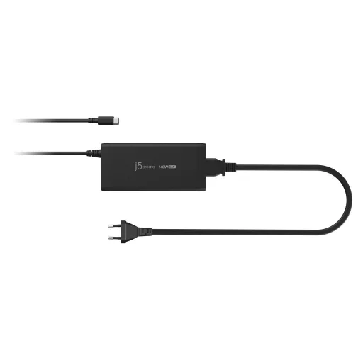 j5create JUP17140 áramátalakító és inverter Beltéri 140 W Fekete