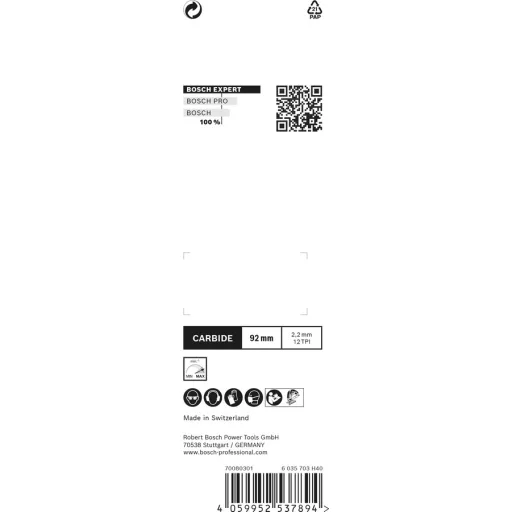 Bosch 2 608 900 565 lombfűrész, kanyarítófűrész és szablyafűrész lap Lombfűrész penge Keményfém 3 db