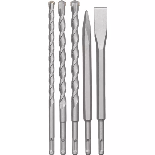 SDS Plus Meißel- & Bohrer-Satz, 12-teilig (rot, O 5-16mm, Transportkoffer)