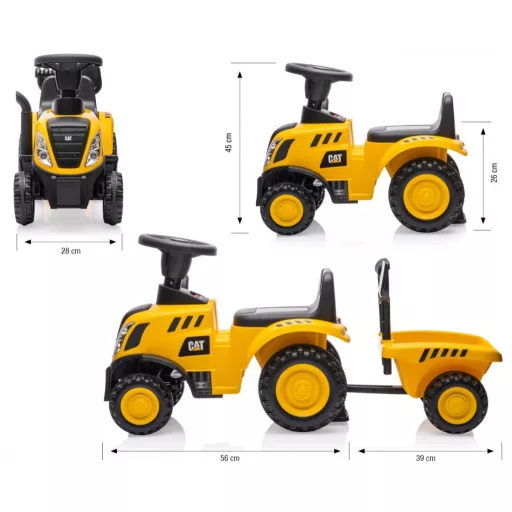 CAT vehicle Tractor with trailer yellow ride-on