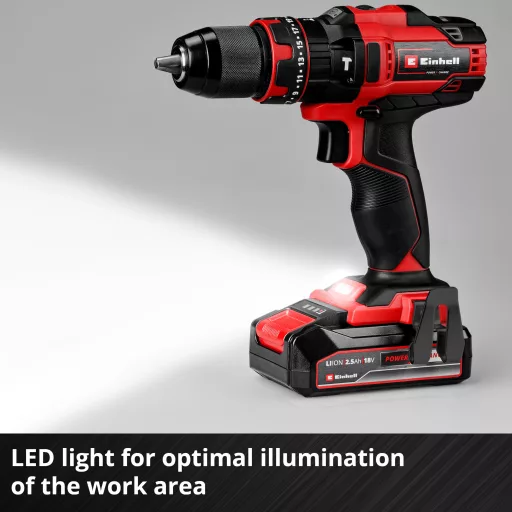 Einhell TE-CD 18/44 Li-i 24000 RPM Kulcsnélküli 1,59 kg Fekete, Vörös