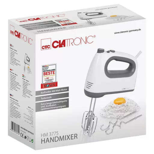 Clatronic HM 3775 Kézi mixer 400 W Szürke, Fehér