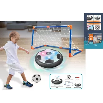Soccer ball levitating with goal