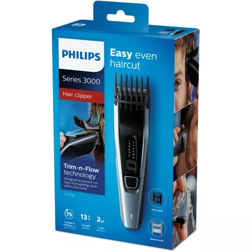 Philips 3000 series HC3530/15 szakáll/hajnyíró Fekete, Kék 13 Nikkel-fémhidrid (NIMH)