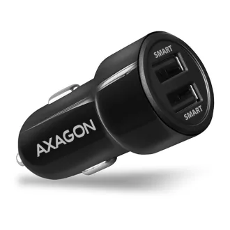   Axagon PWC-5V5 mobiltelefon töltő Mobiltelefon, Okostelefon, Táblagép, Univerzális Fekete Szivargyújtó Gyorstöltés Automatikus