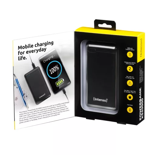 Intenso XS20000 Lítium-polimer (LiPo) 20000 mAh Fekete