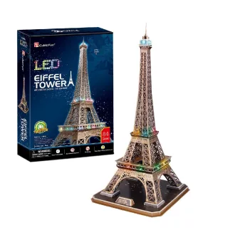 CubicFun Eiffel Tower LED 3D-s kirakó 84 db Épületek