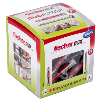   Fischer DUOPOWER 8 x 65 S PH LD 25 db Bővítő kapcsolathely 65 mm