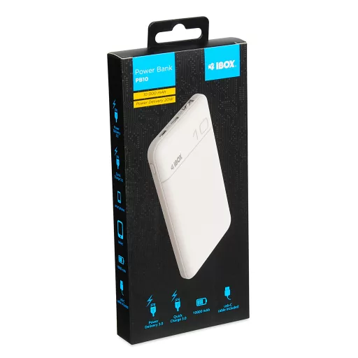 iBox IPB10 külső akkumulátor Lítium-ion (Li-ion) 10000 mAh Fehér