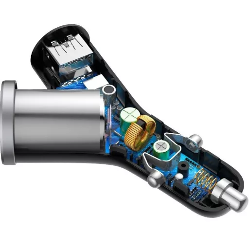Baseus CCALL-YX01 mobiltelefon töltő Univerzális Fekete Szivargyújtó Automatikus