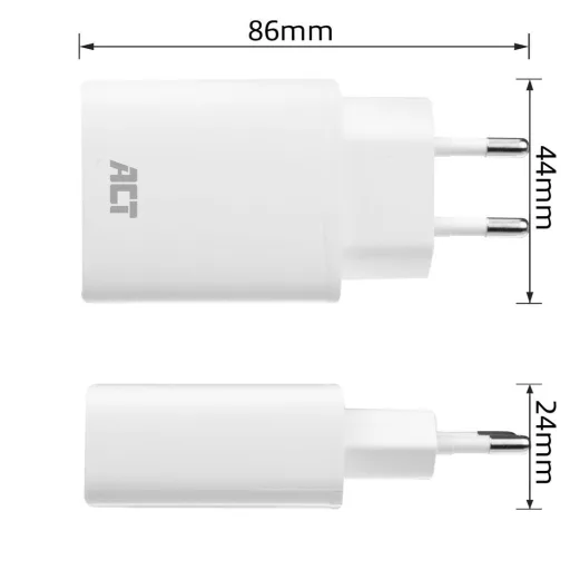 ACT AC2100 mobiltelefon töltő Univerzális Fehér Beltéri