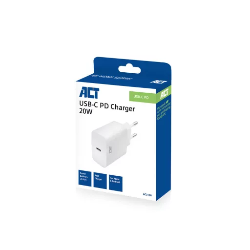 ACT AC2100 mobiltelefon töltő Univerzális Fehér Beltéri