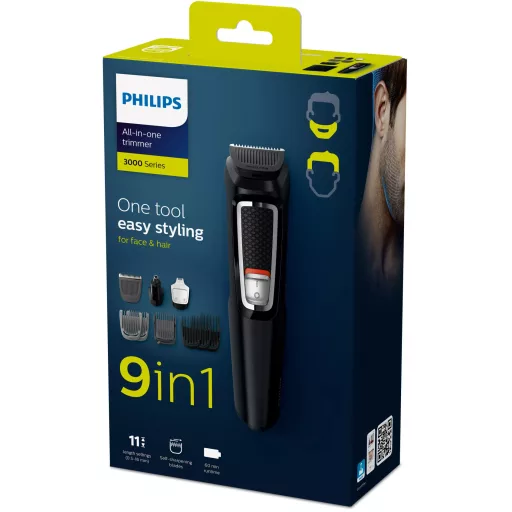 Philips MULTIGROOM Series 3000 MG3740/15 szakáll/hajnyíró Fekete Nikkel-fémhidrid (NIMH)