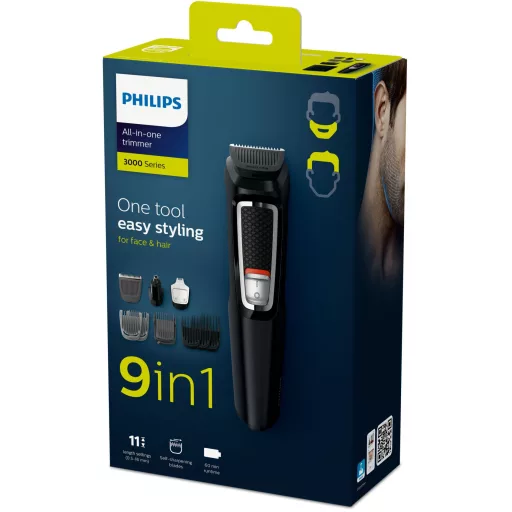 Philips MULTIGROOM Series 3000 MG3740/15 szakáll/hajnyíró Fekete Nikkel-fémhidrid (NIMH)