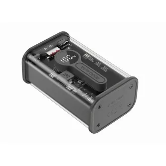   Gembird PB09-TQC3-01 külső akkumulátor Lítium-polimer (LiPo) 9000 mAh Fekete, Átlátszó