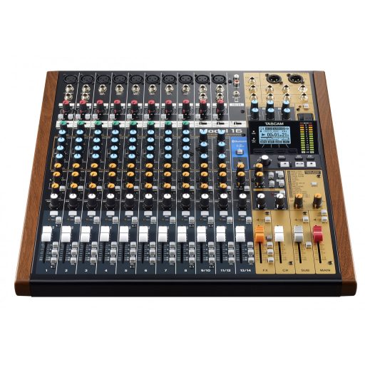 Tascam MODEL 16 hangkeverő 16 csatornák 20 - 30000 Hz Fekete, Arany, Fa