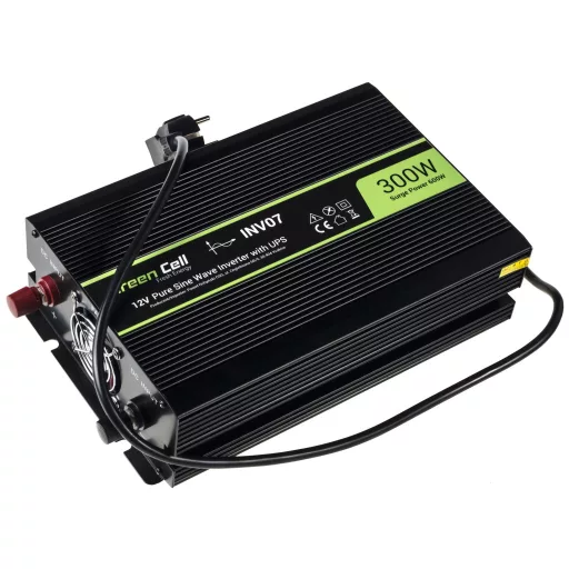 Green Cell INV07 áramátalakító és inverter Automatikus 300 W Fekete