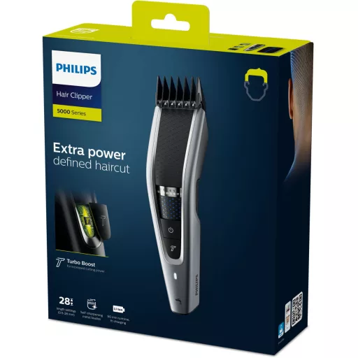 Philips 5000 series HC5630/15 szakáll/hajnyíró Fekete, Ezüst 28 Lítium-ion (Li-ion)
