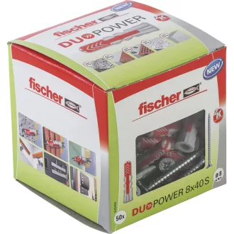  Fischer DUOPOWER 8 x 40 S LD 50 db Bővítő kapcsolathely 40 mm