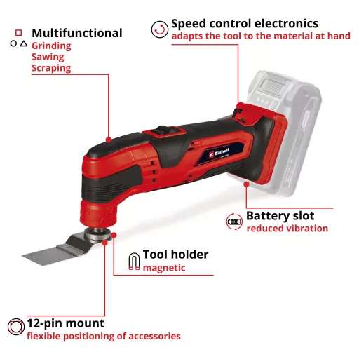 Einhell TC-MG 18 Li-Solo Fekete, Vörös 10000 OPM